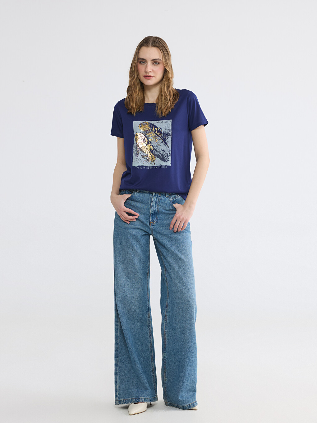 Bedrucktes 100% Baumwolle Damen T-Shirt-1