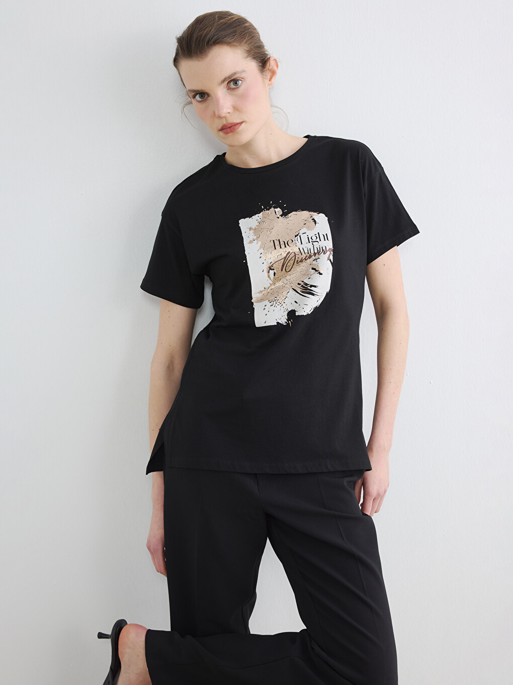 Crew Neck Printed Women's T-Shirt