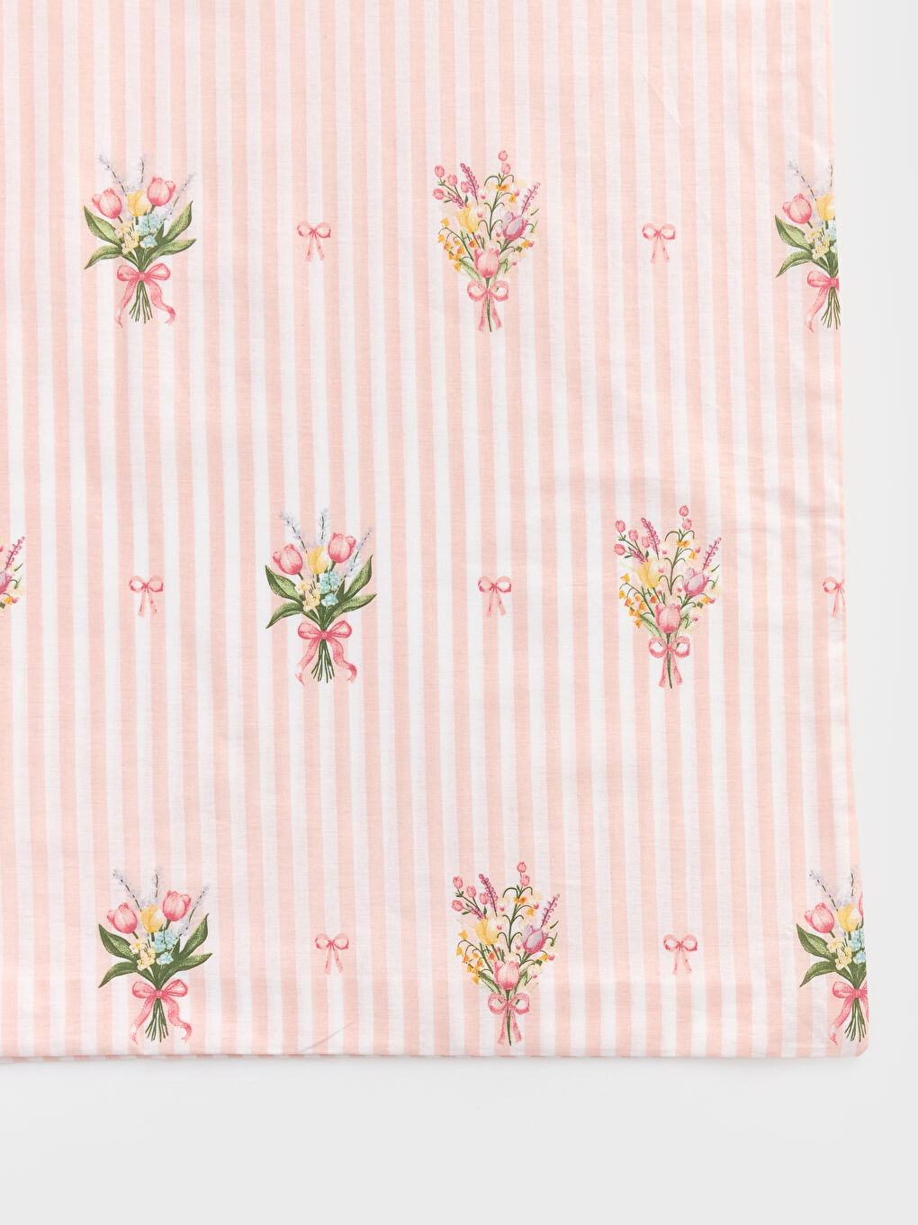 Pembe Çiçekli Çift Kişilik Nevresim Seti-6