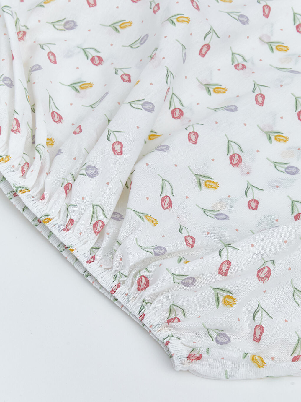 Karışık Çiçekli Pamuklu Çift Kişilik Lastikli Çarşaf-2