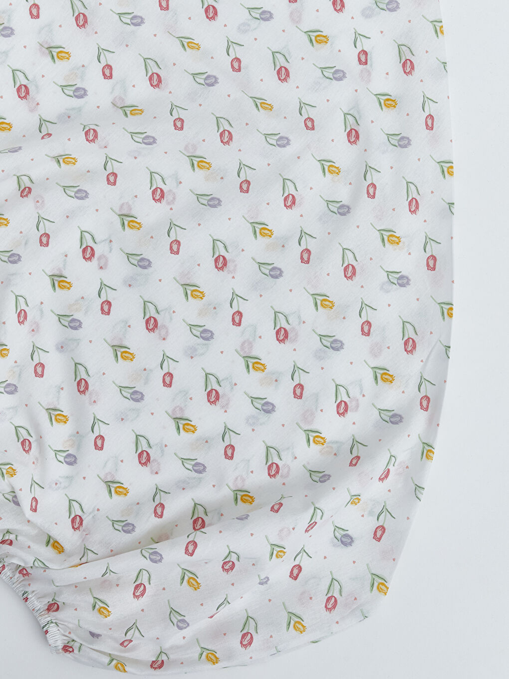 Karışık Çiçekli Pamuklu Çift Kişilik Lastikli Çarşaf-3