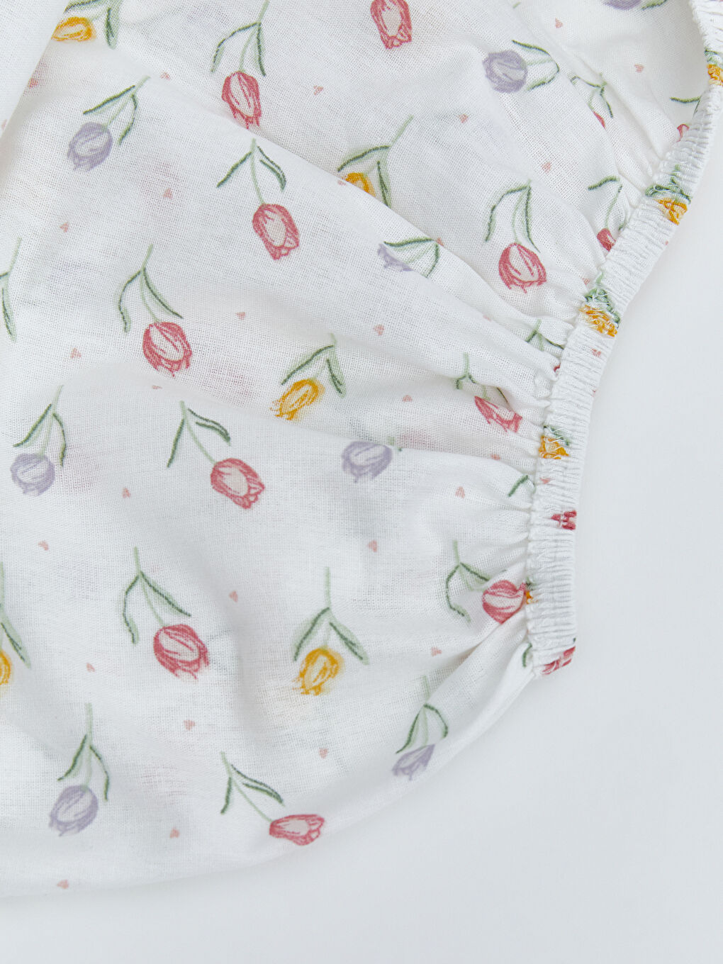 Karışık Çiçekli Pamuklu Çift Kişilik Lastikli Çarşaf-4