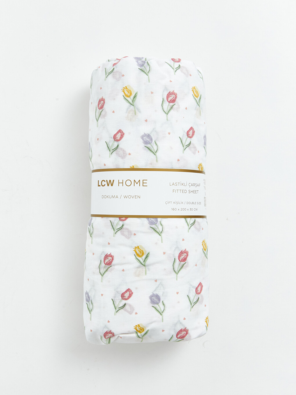 Floral Cotton Double Fitted Sheet-1