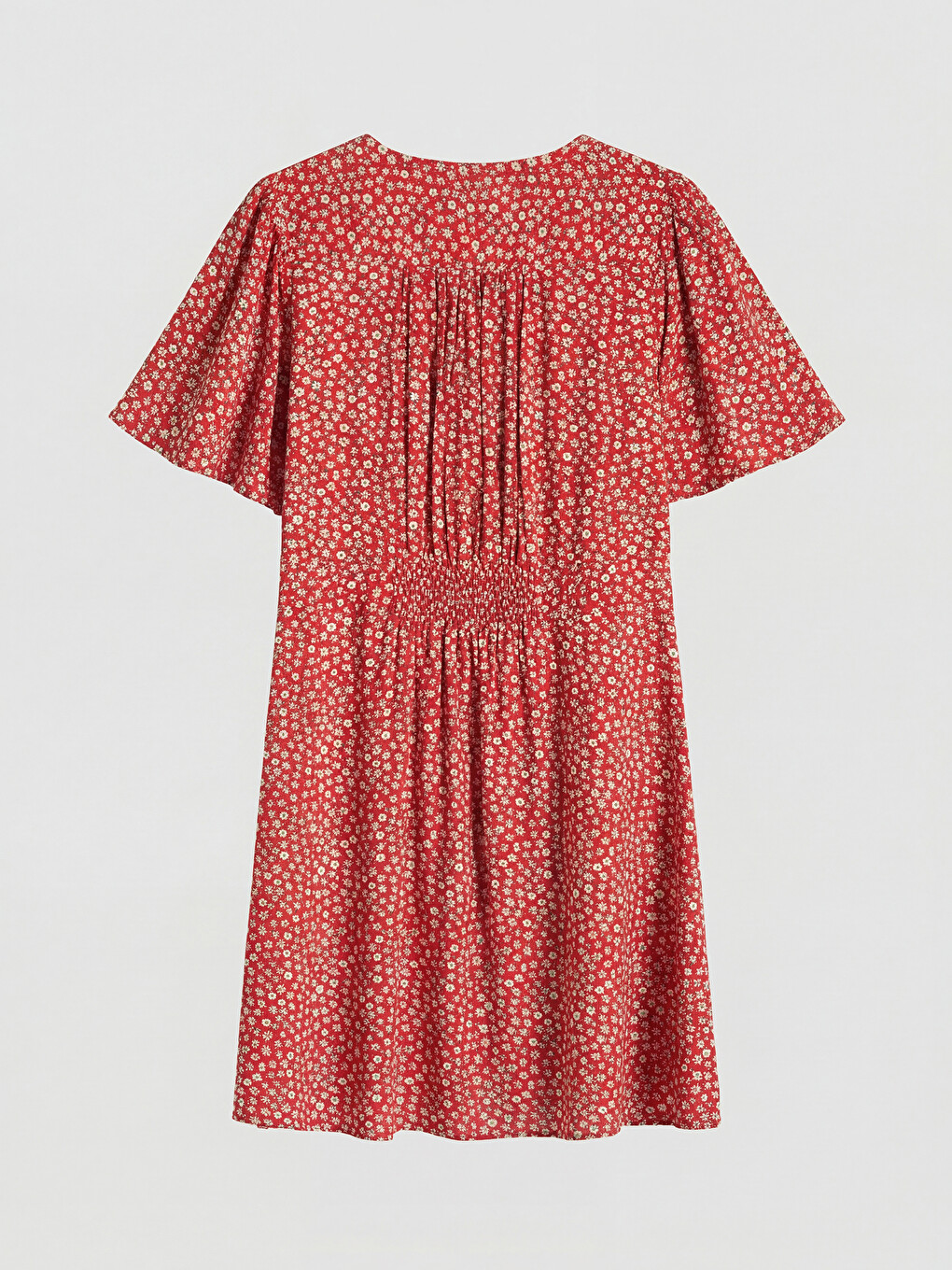 V Neck Floral A Form Mini Dress-5