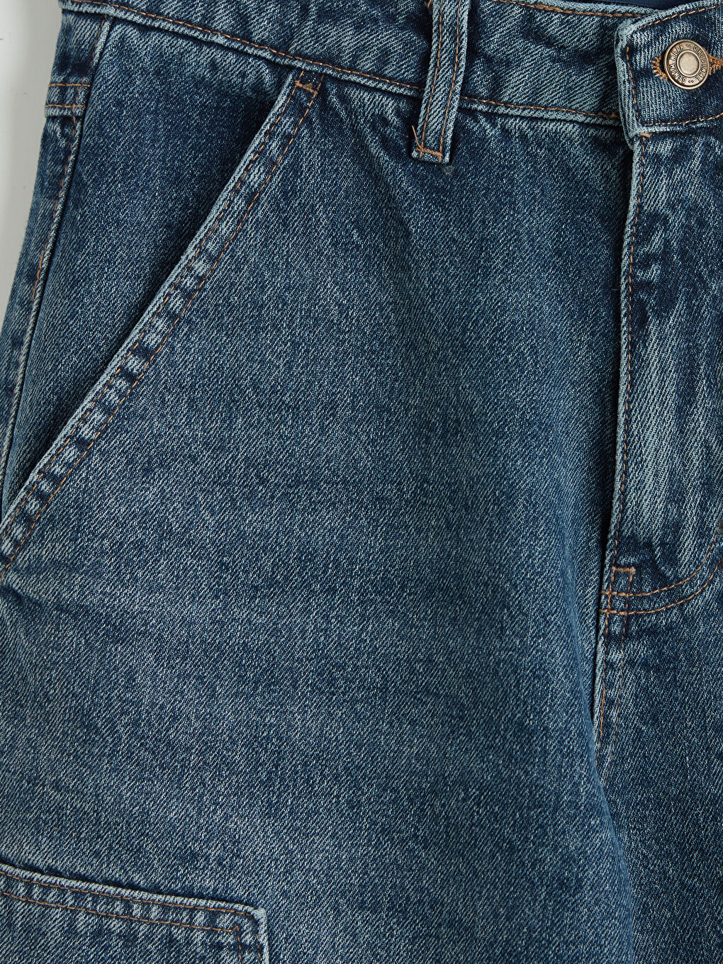 İndigo Baggy Fit Kadın Jean Pantolon-2