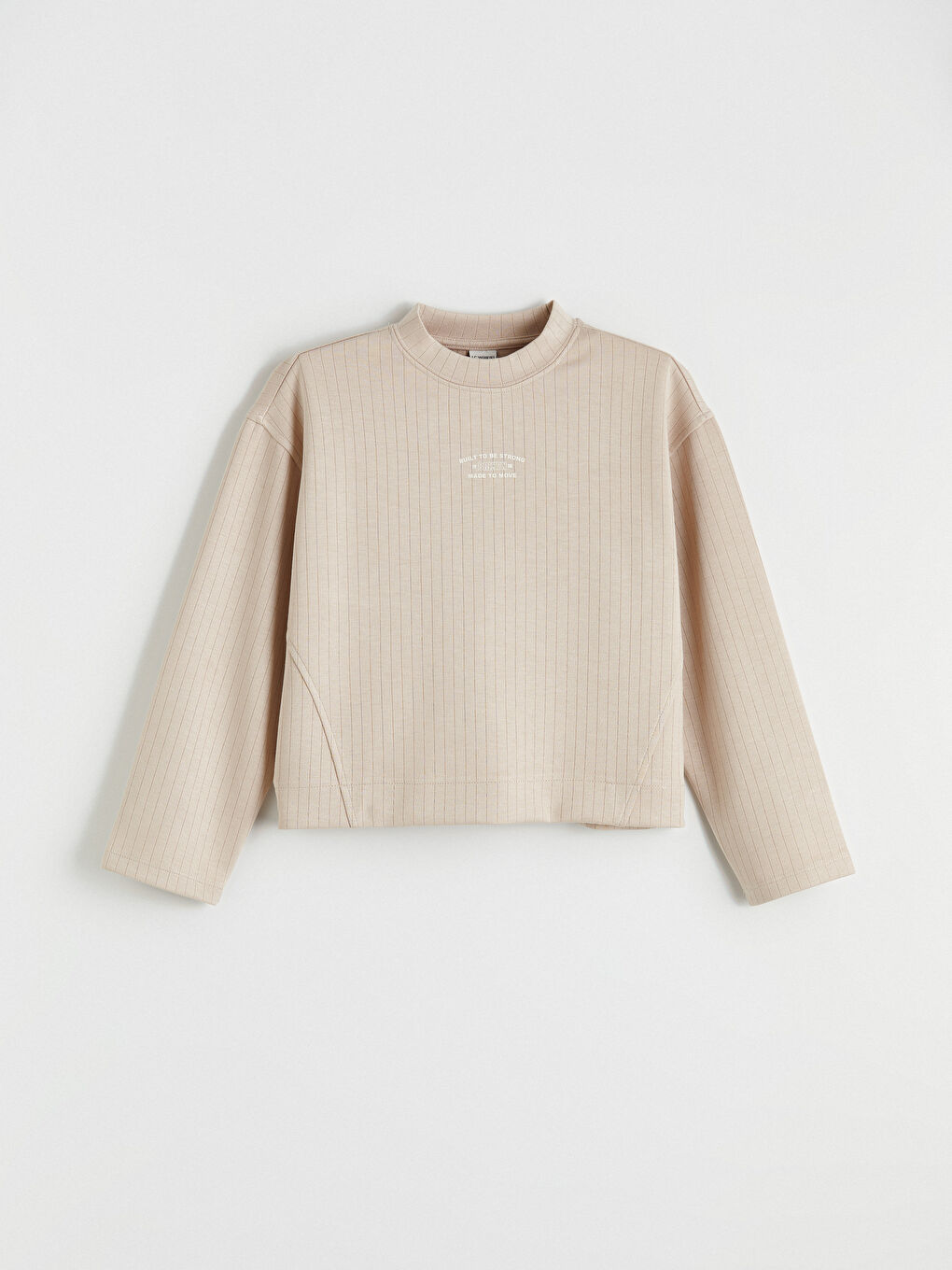 Bej Baskılı Kız Çocuk Soft Touch Tişört ve Eşofman Altı-1