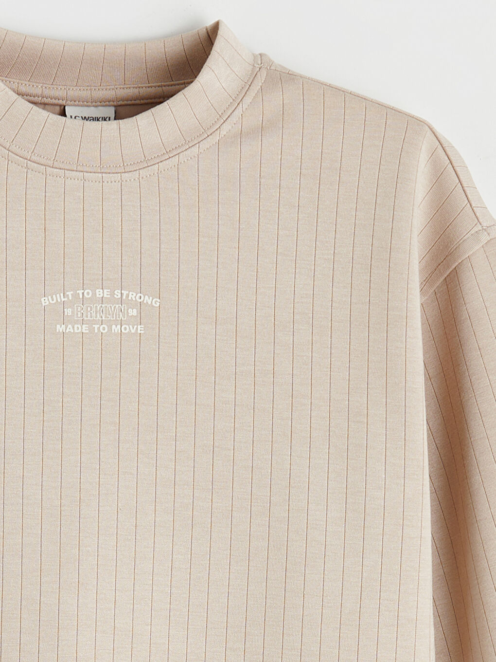 Bej Baskılı Kız Çocuk Soft Touch Tişört ve Eşofman Altı-2