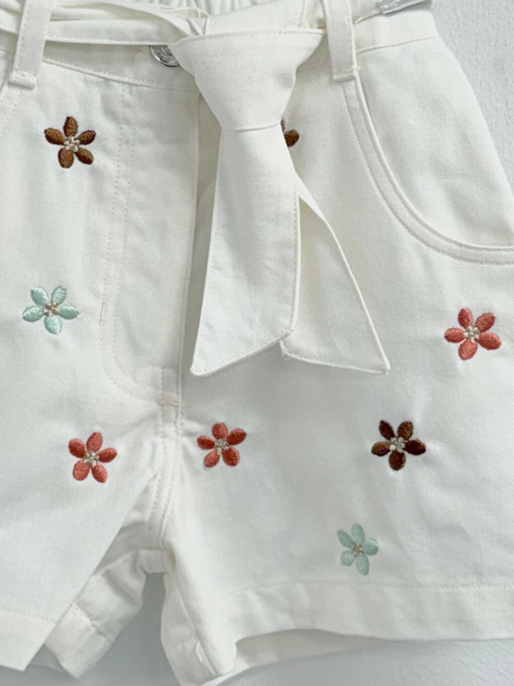 Embroidered Girls' Belted Skort-1