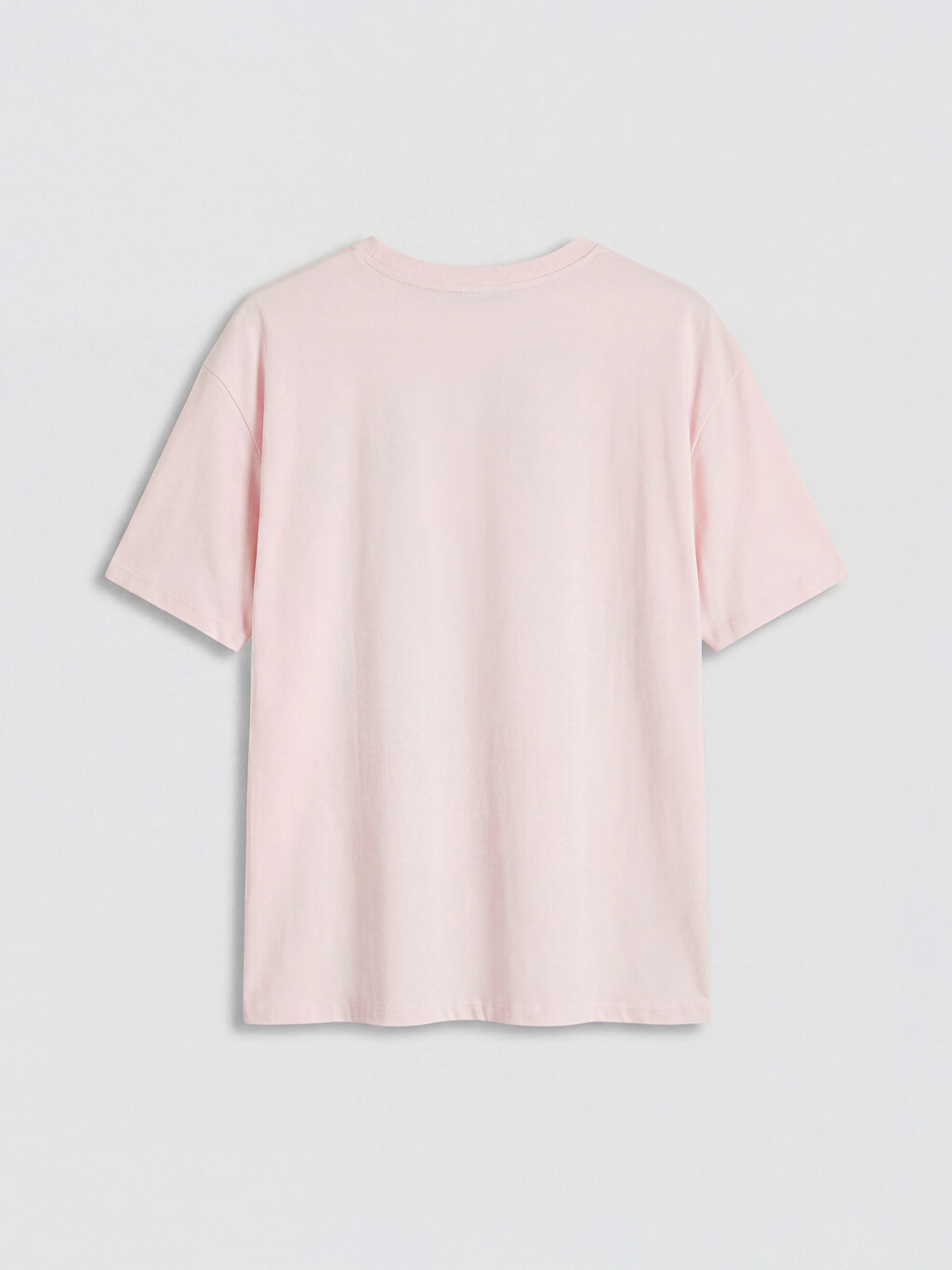 Pembe Bisiklet Yaka İtalya Baskılı Kadın Tişört-5