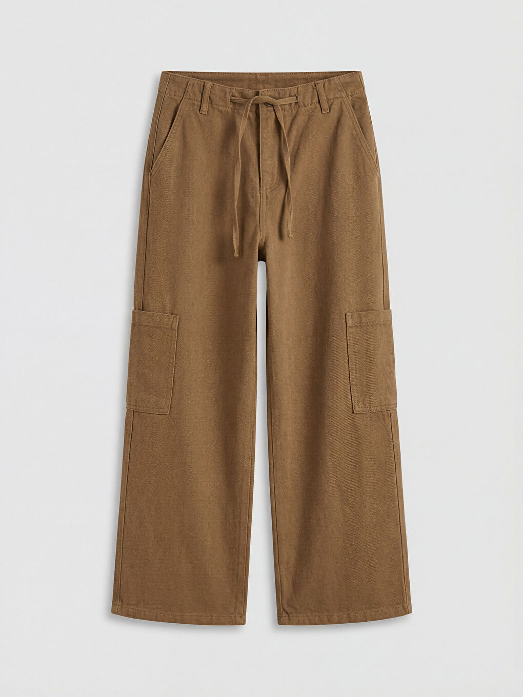 Sarı Beli Lastikli Kadın Kargo Jean Pantolon