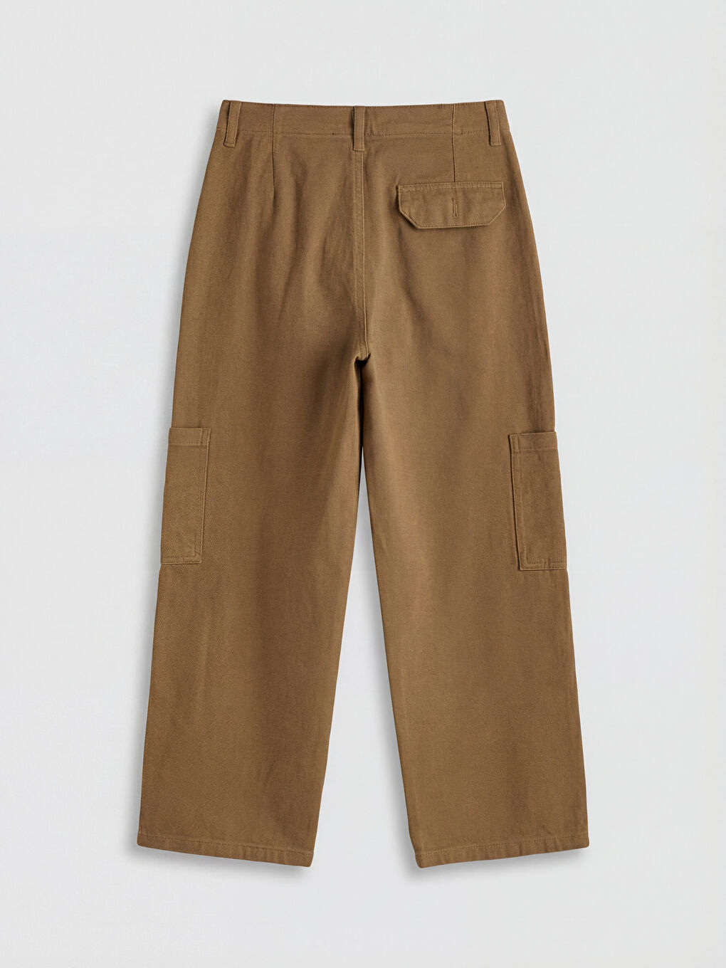 Sarı Beli Lastikli Kadın Kargo Jean Pantolon-1