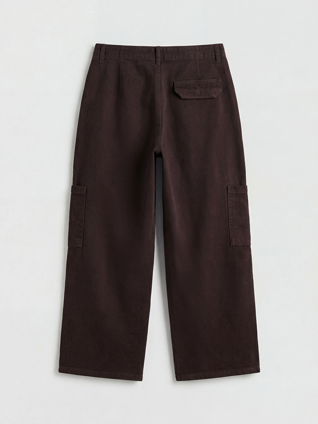 Kahverengi Beli Lastikli Kadın Kargo Jean Pantolon-1