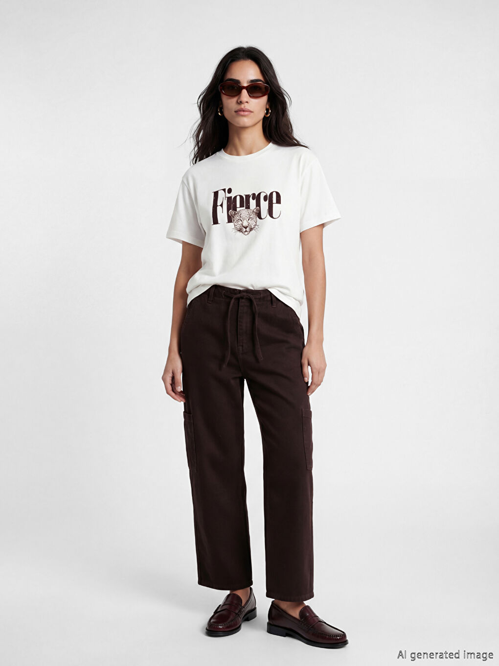 Elastic Waist Women's Cargo Jeans