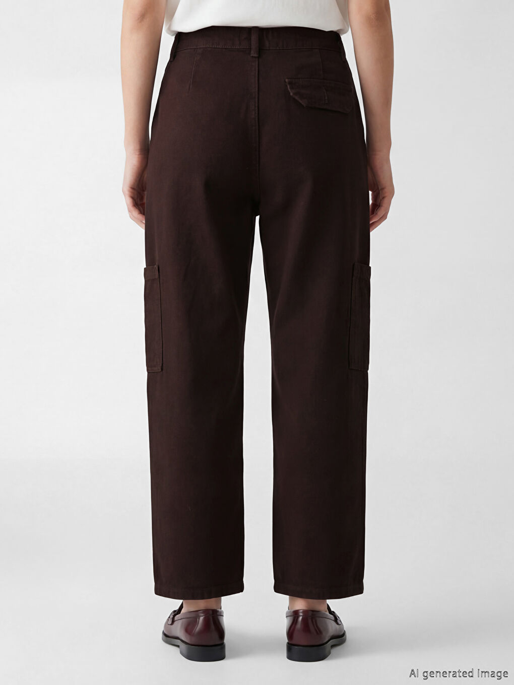 Elastic Waist Women's Cargo Jeans-1