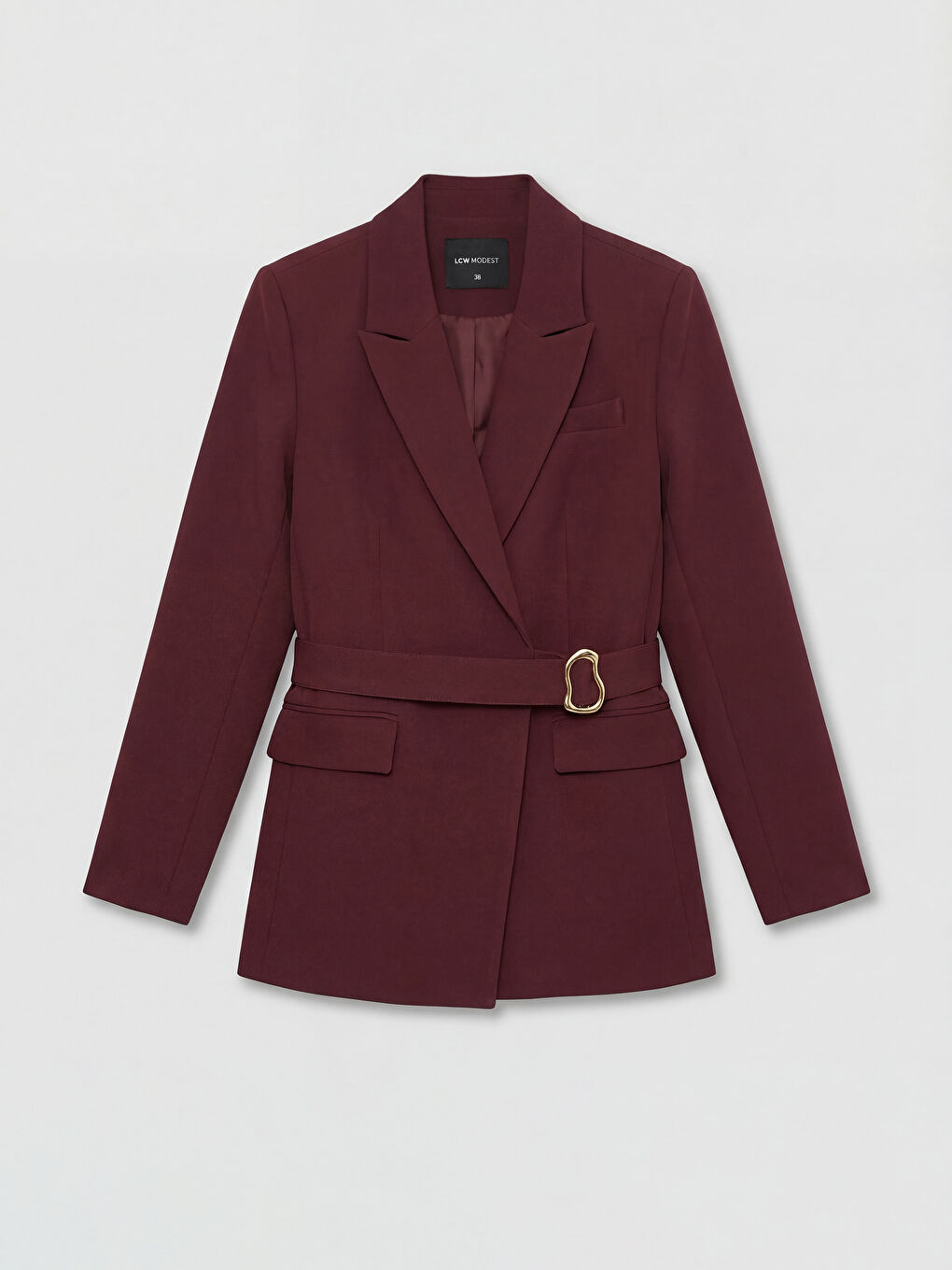 Bordo Kruvaze Yaka Kadın Blazer Ceket