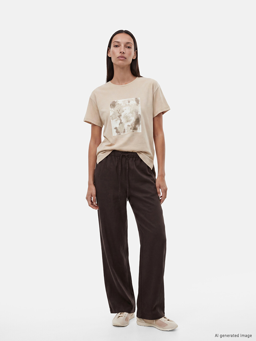 Crew Neck Printed Women's T-Shirt-2