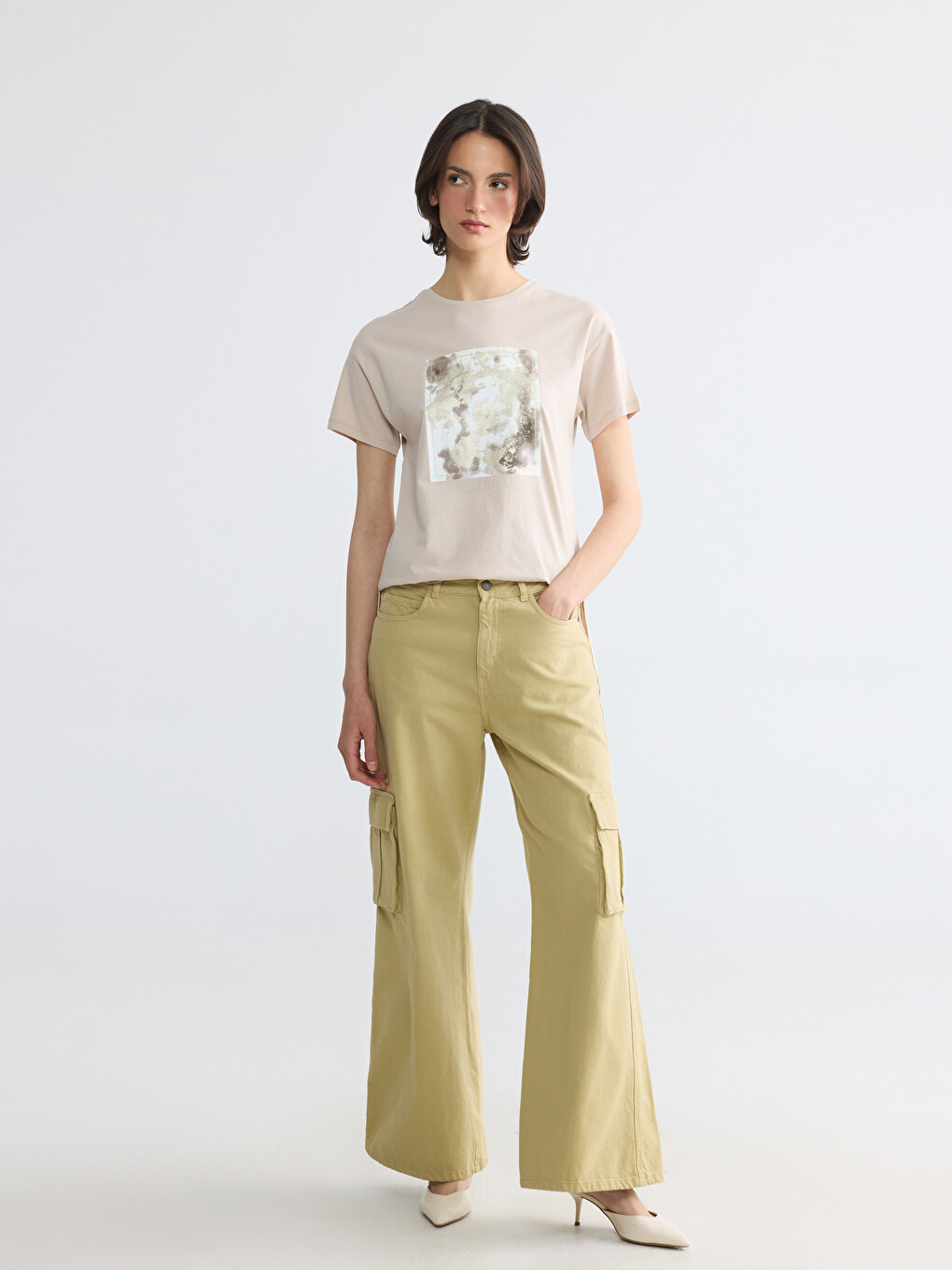 Crew Neck Printed Women's T-Shirt-3