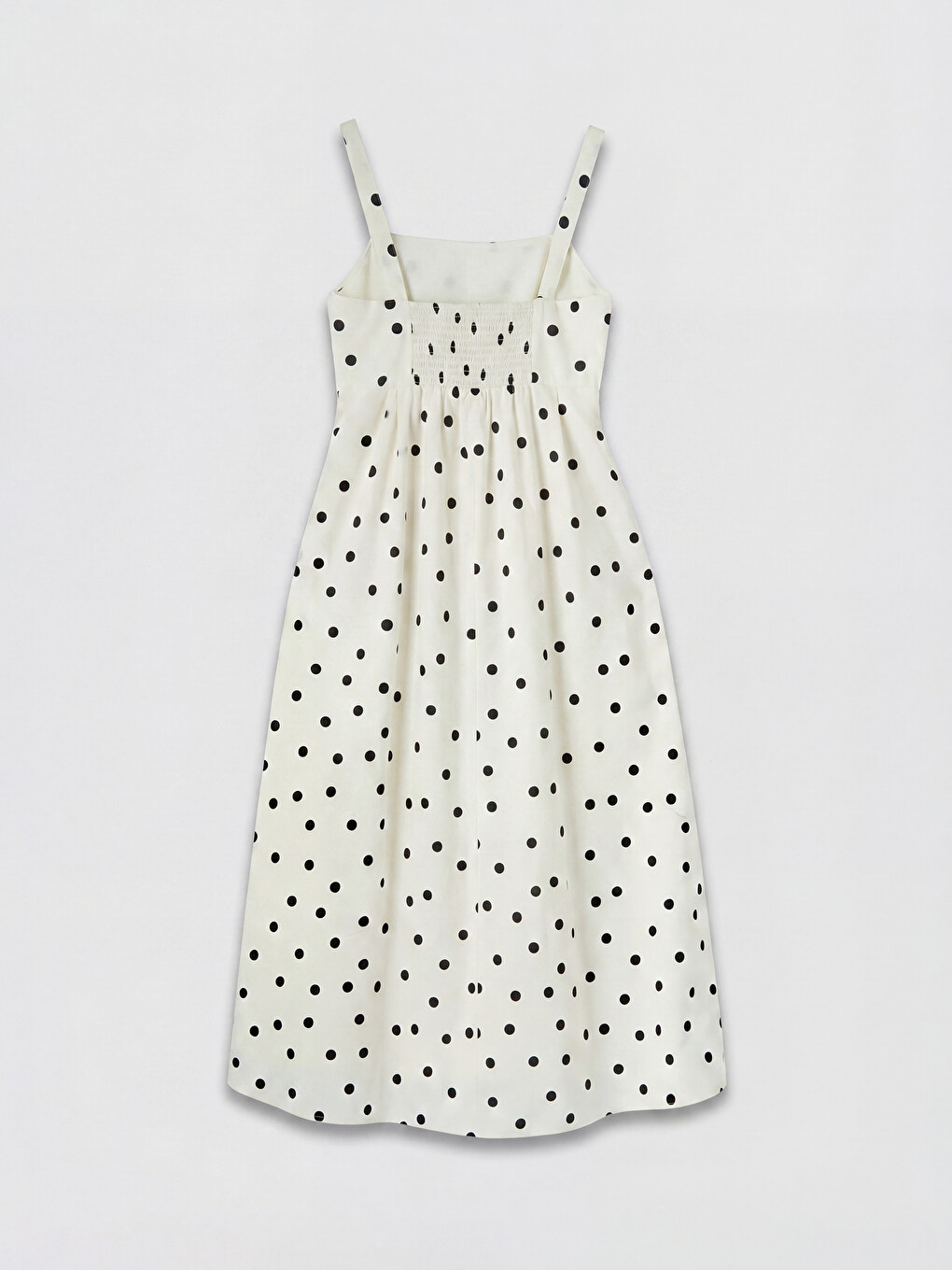 Square Neck Polka Dot Strappy Poplin Dress-5