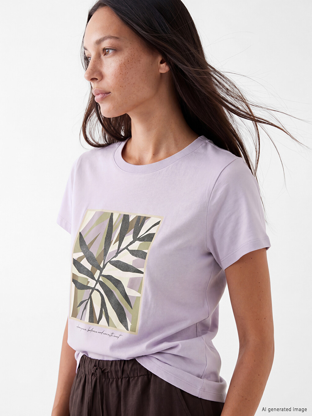 Crew Neck Printed Women's T-Shirt-1