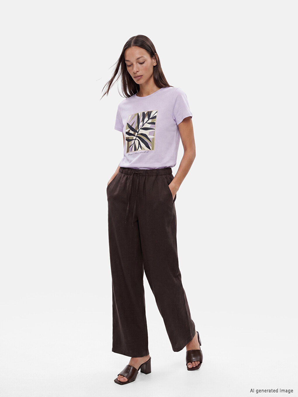 Crew Neck Printed Women's T-Shirt-2