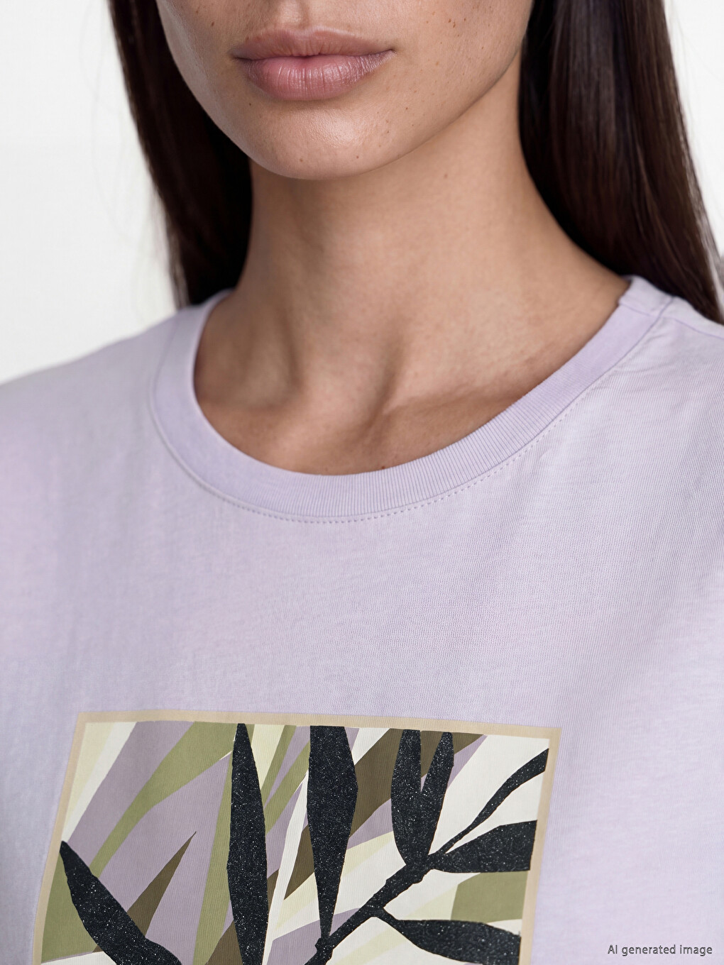 Crew Neck Printed Women's T-Shirt-4