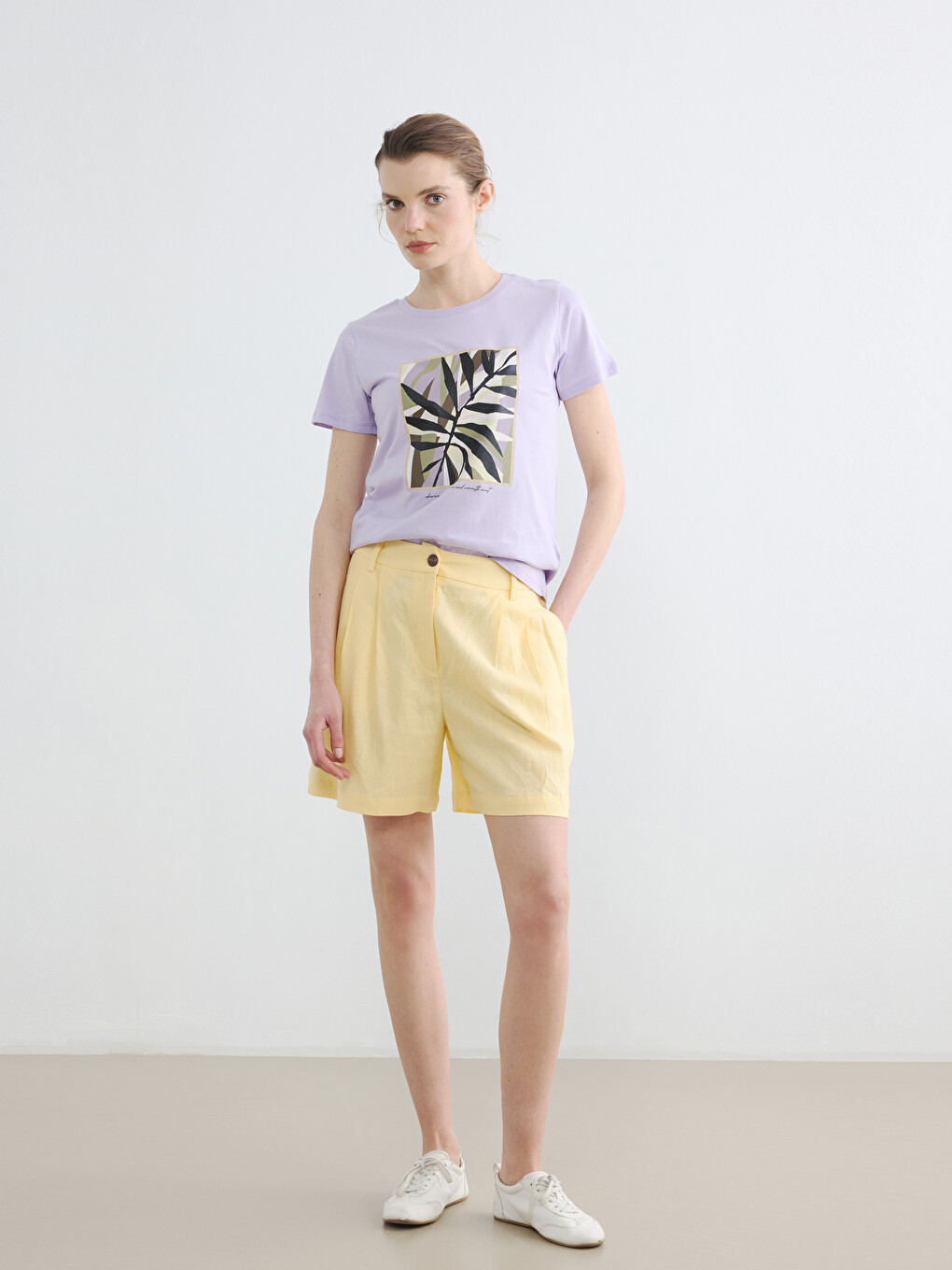 Crew Neck Printed Women's T-Shirt-3