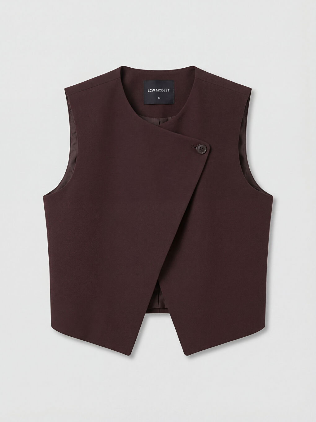 Kahverengi Bisiklet Yaka Kadın Klasik Yelek