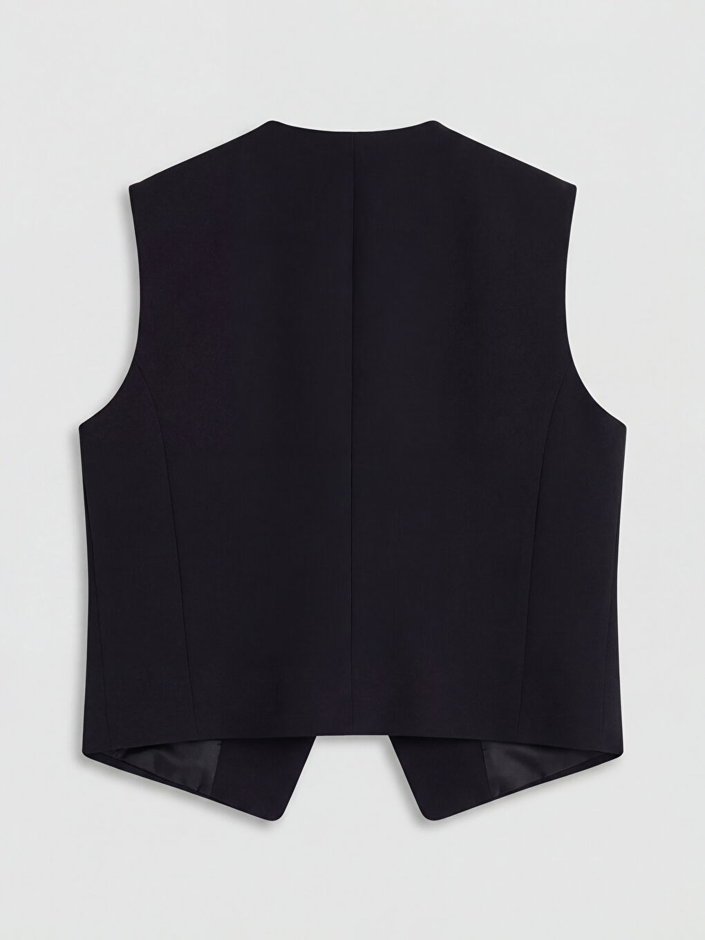 Siyah Bisiklet Yaka Kadın Klasik Yelek-1