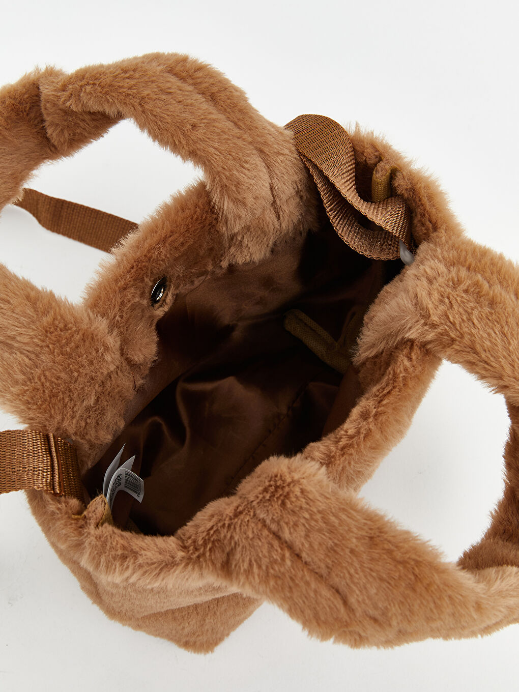 Kahverengi Kız Çocuk Pelüş Omuz Çantası-3