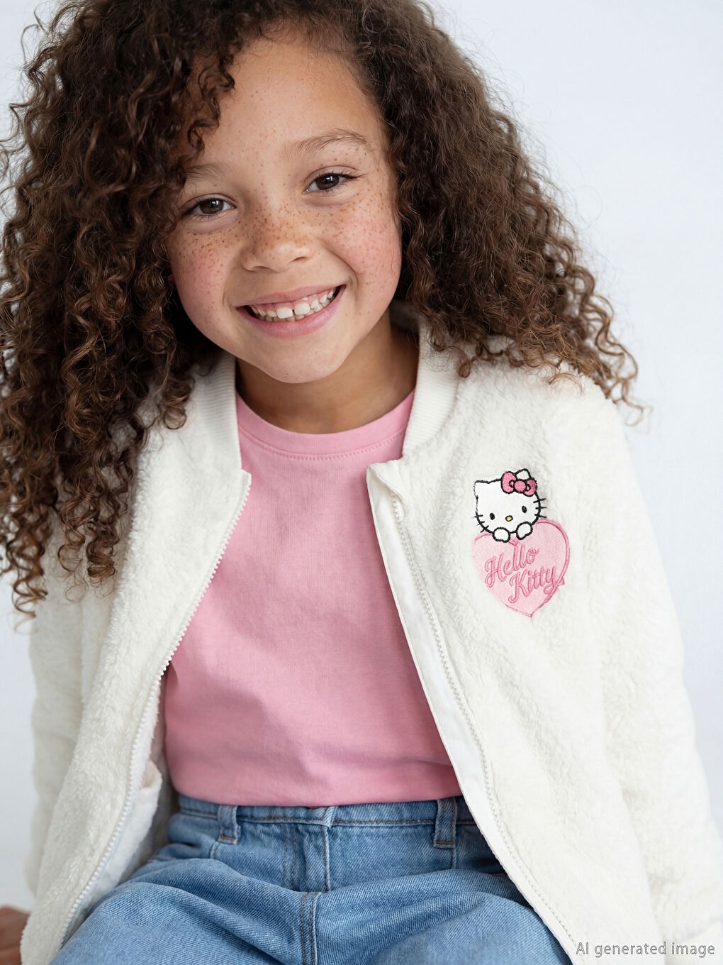 Hello Kitty Vezeni Dukserica sa Rajsferšlusom za Devojčice-1