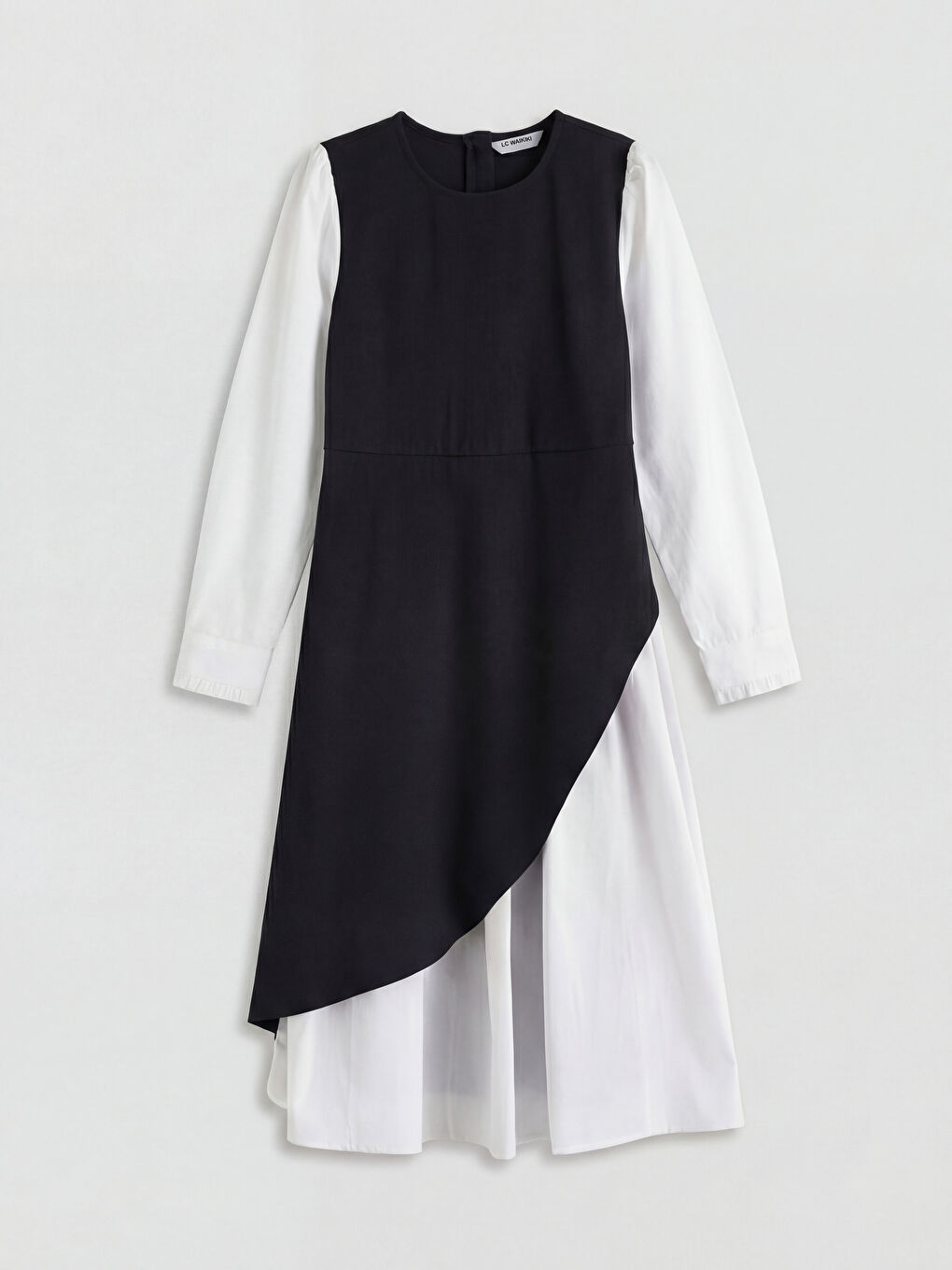 Siyah Bisiklet Yaka Kız Çocuk Elbise