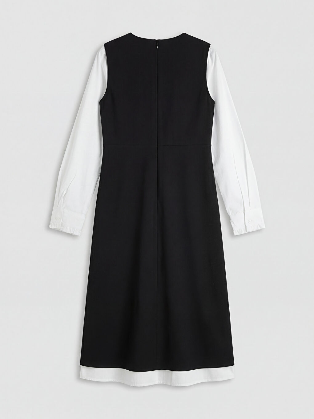 Siyah Bisiklet Yaka Kız Çocuk Elbise-1