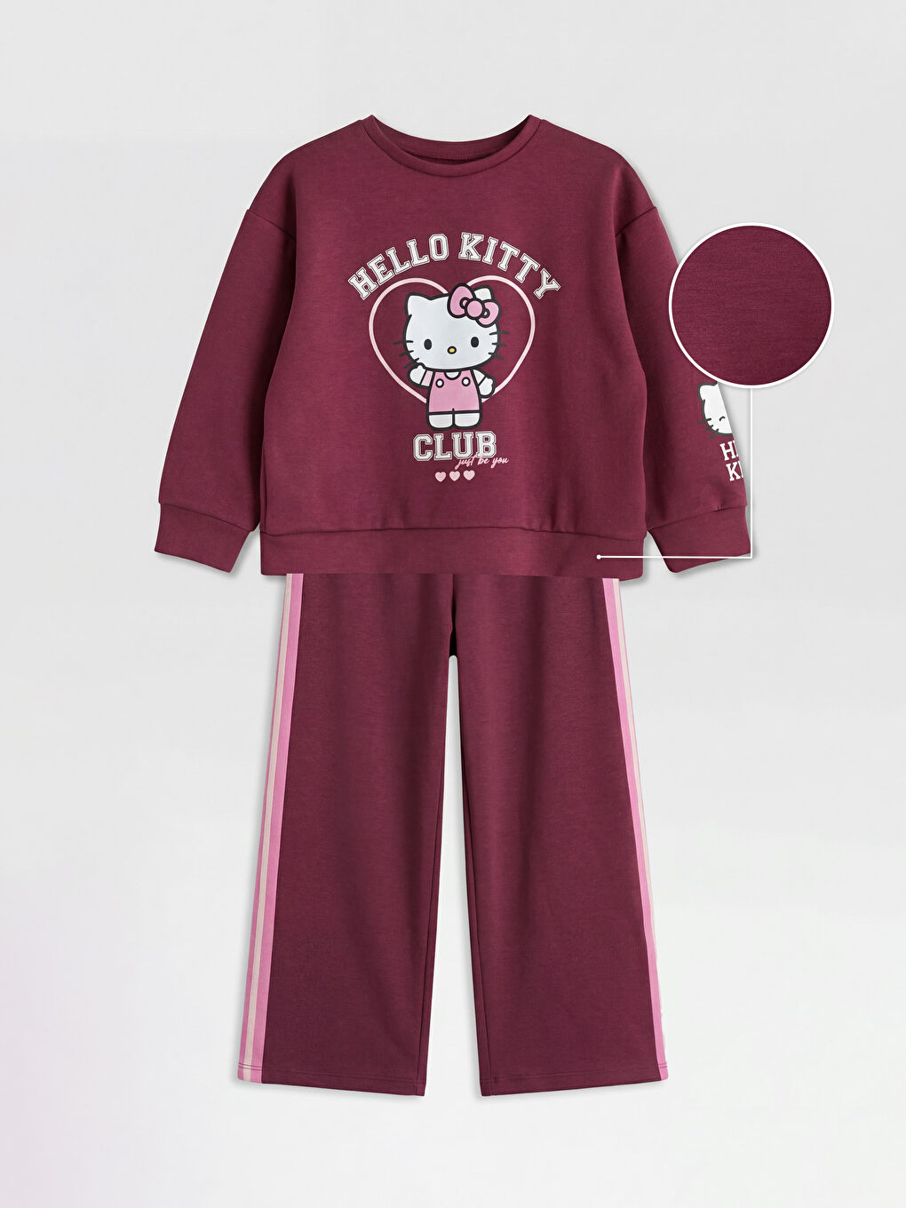 Bordo Hello Kitty Baskılı Kız Çocuk Takım