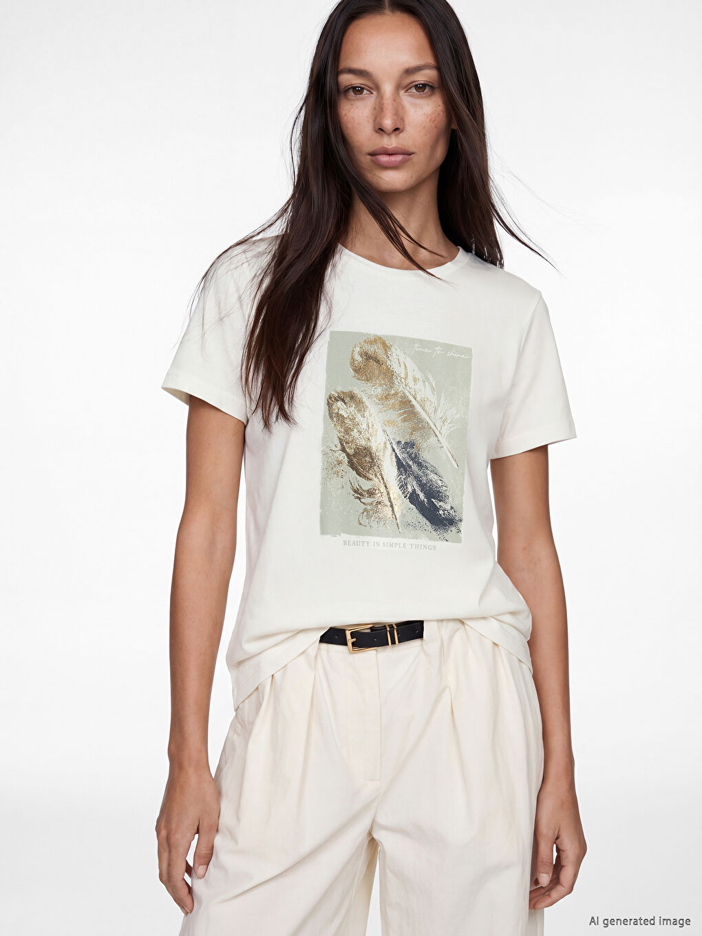 Жена Бяло Тениска-1