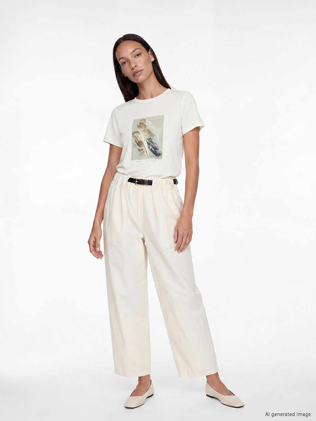 Жена Бяло Тениска-2