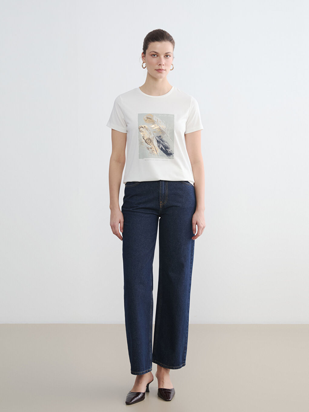 Woman ECRU T-Shirt-1