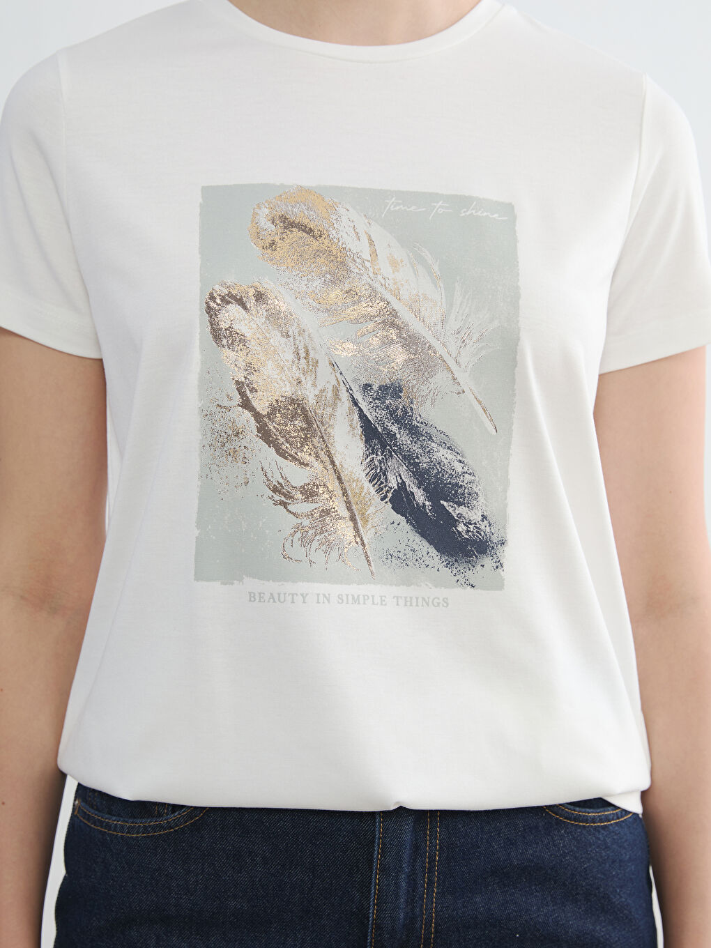 Woman ECRU T-Shirt-2