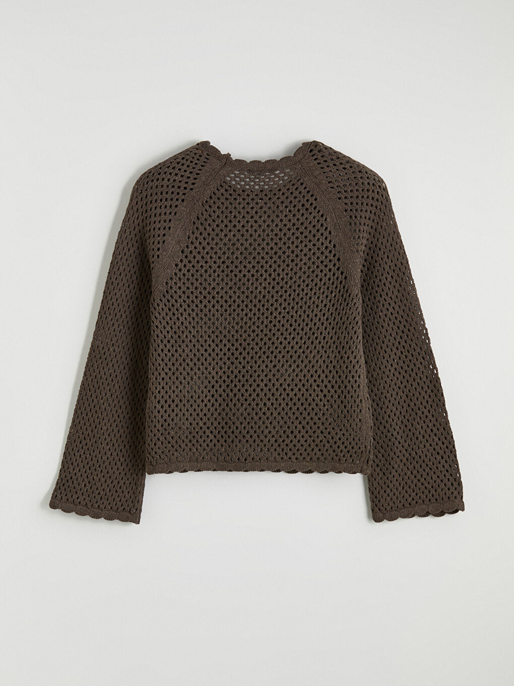 Kahverengi Bisiklet Yaka Ajurlu Kadın Triko Kazak-2