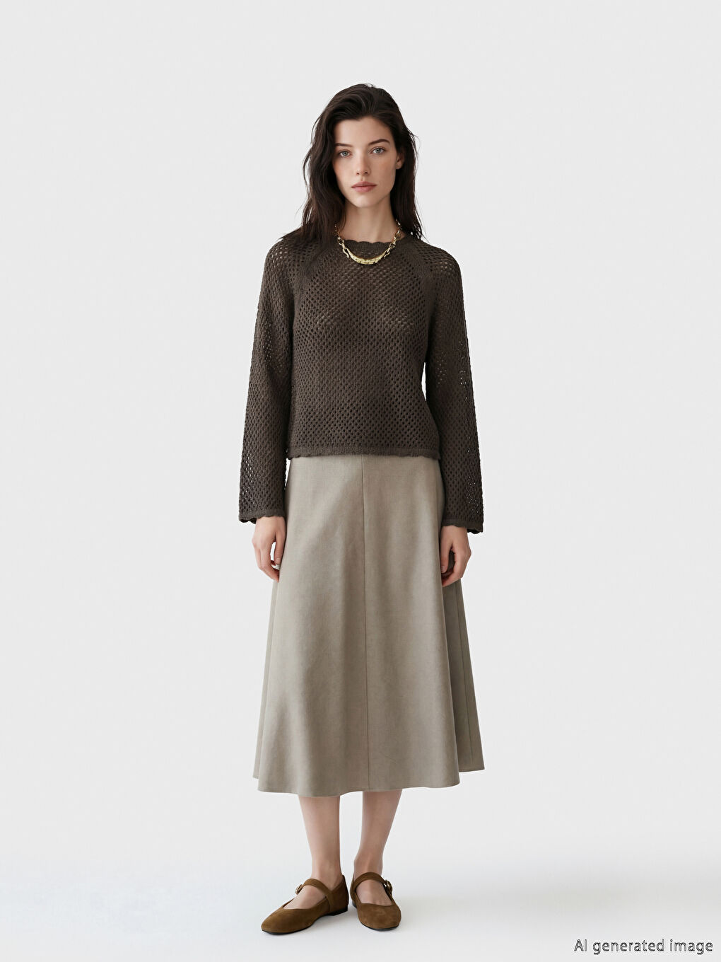 Woman BROWN Sweater-1