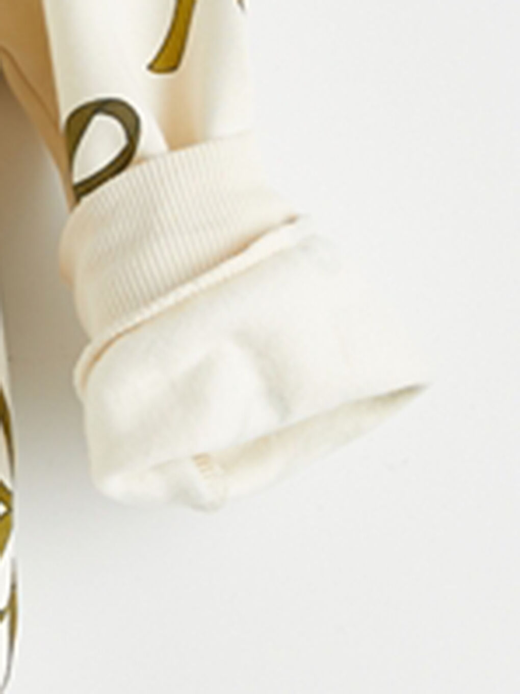 Ekru Bisiklet Yaka Baskılı Kız Çocuk Kalın Sweatshirt-2