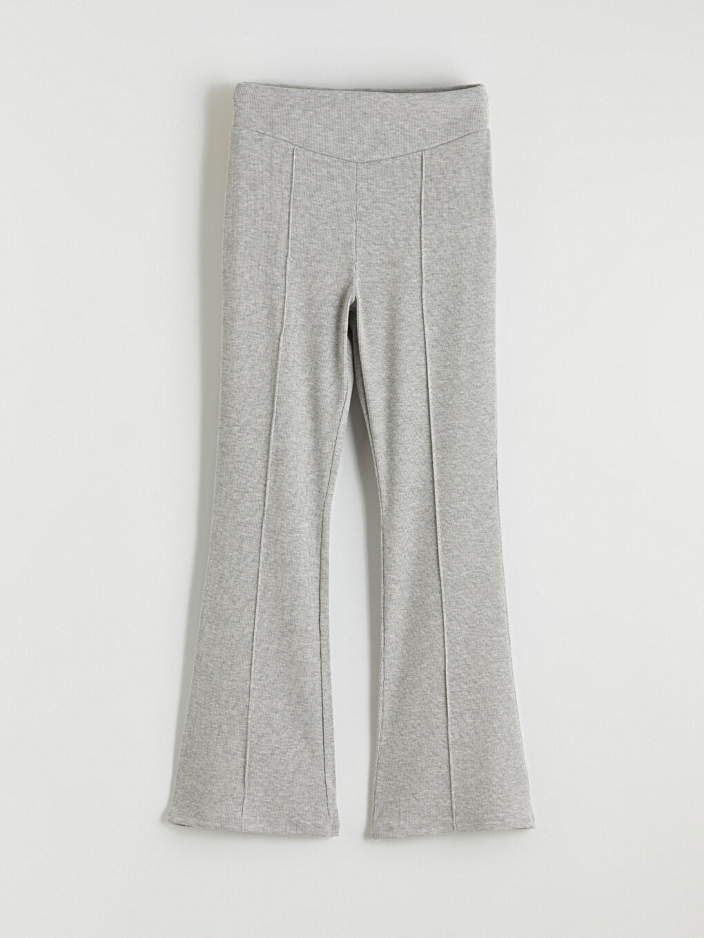 Gri İspanyol Paça Kız Çocuk Fitilli Tayt