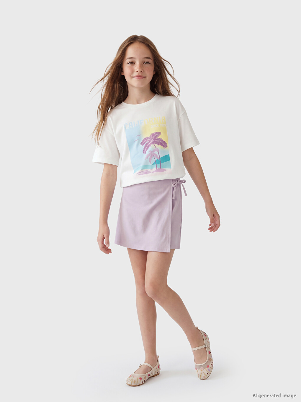 Short Sleeve Girls' T-shirt And Leggings