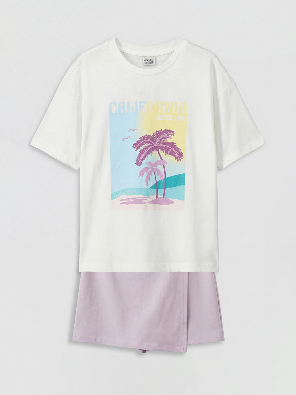 Short Sleeve Girls' T-shirt And Leggings-1