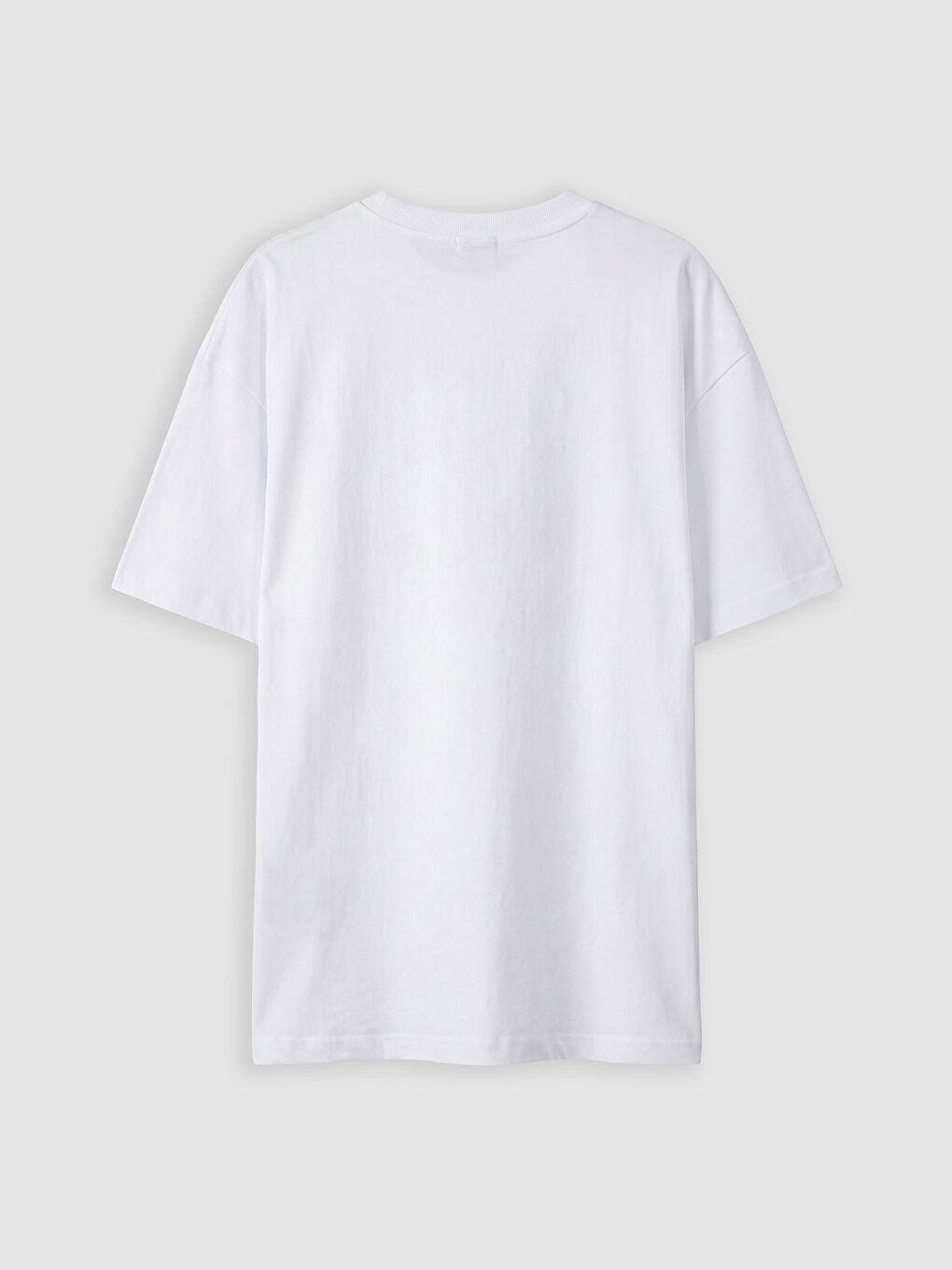 Beyaz Bisiklet Yaka Yıldız Baskılı Kız Çocuk Tişört-1