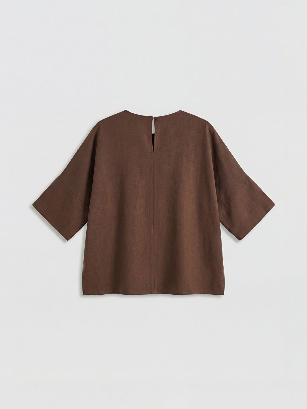 Kahverengi Bisiklet Yaka Oversize Bluz-3