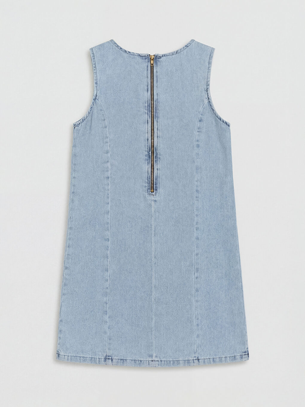 Mavi Taşlı Kız Çocuk Jean Elbise-1