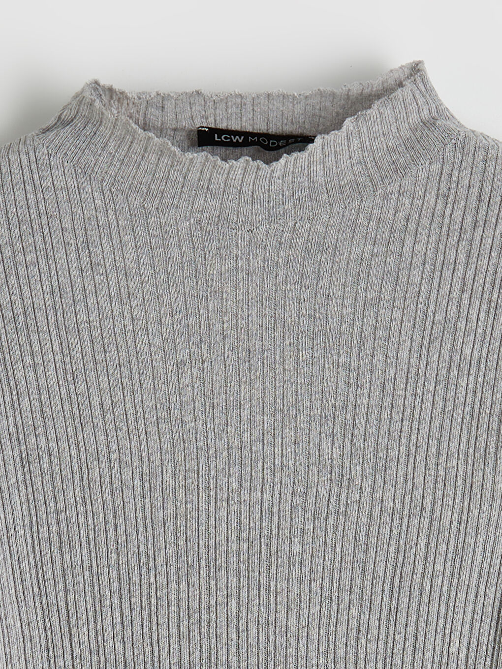 Gri Yarım Balıkçı Yaka Kadın Triko Kazak	-5