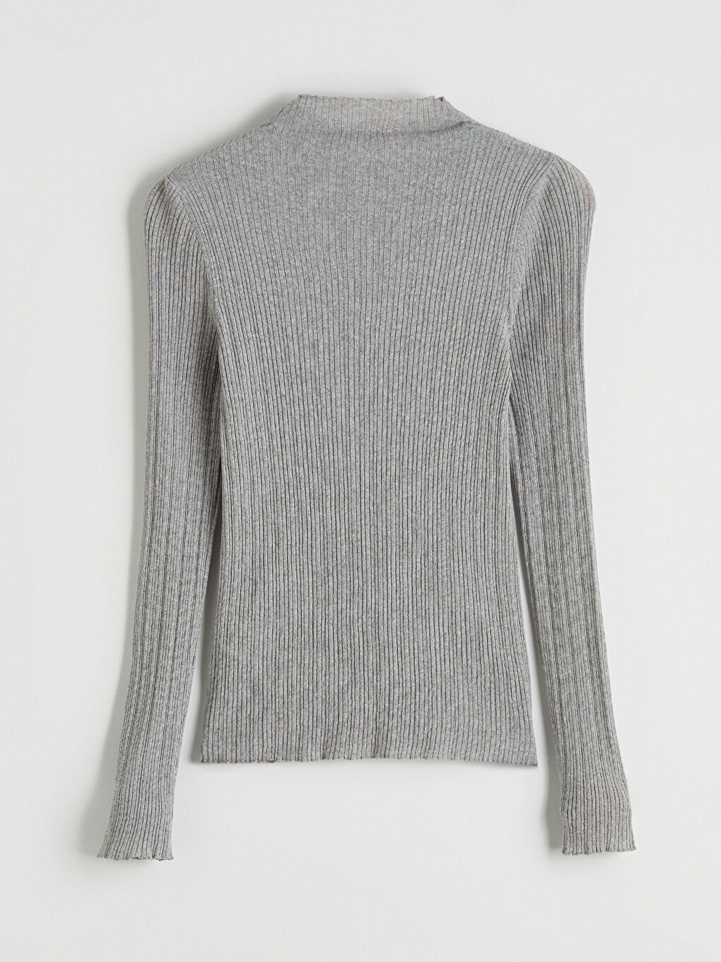 Gri Yarım Balıkçı Yaka Kadın Triko Kazak	-6