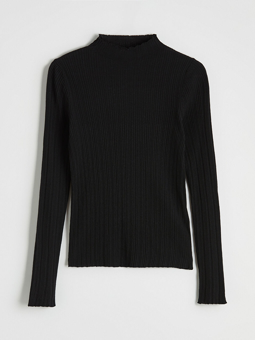 Siyah Yarım Balıkçı Yaka Kadın Triko Kazak	-4