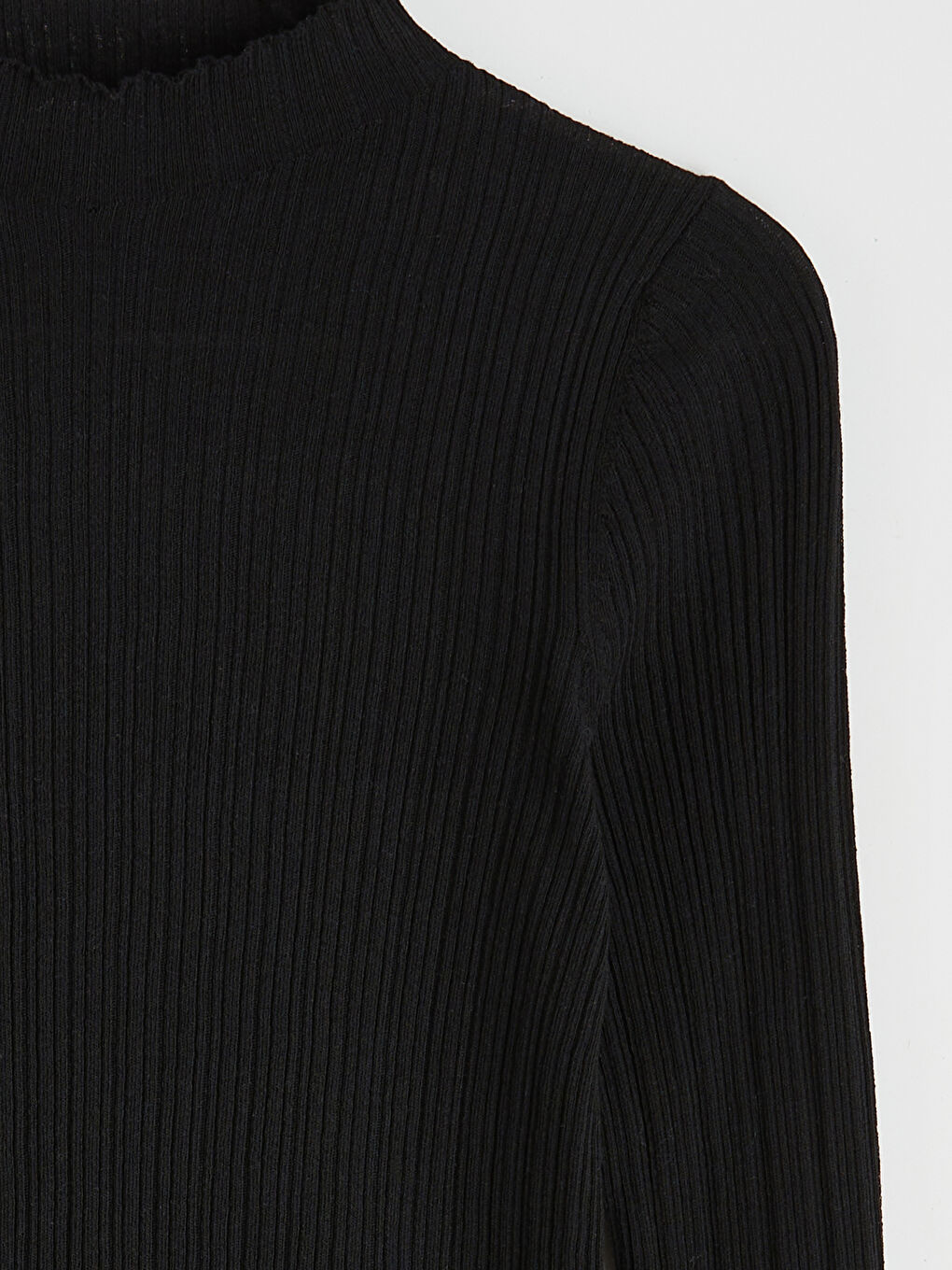 Siyah Yarım Balıkçı Yaka Kadın Triko Kazak	-5